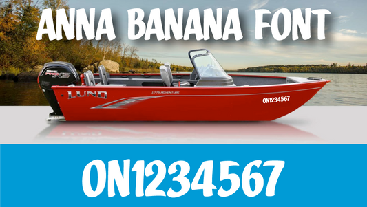 3 inch ANNA BANANA font Watercraft numbers | with FREE squeegee