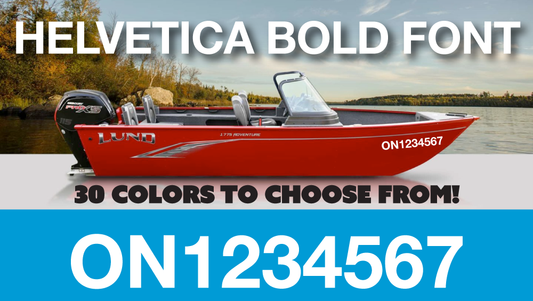 3 inch HELVETICA BOLD font Watercraft numbers | with FREE squeegee