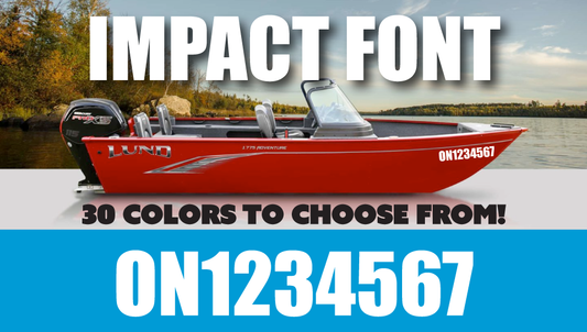 3 inch IMPACT font Watercraft numbers | with FREE squeegee