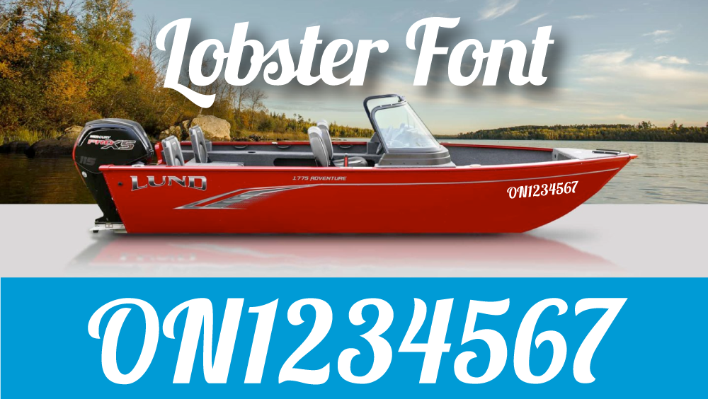 3 inch LOBSTER font Watercraft numbers | with FREE squeegee