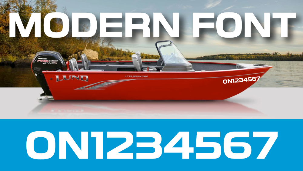 3 inch MODERN font Watercraft numbers | with FREE squeegee