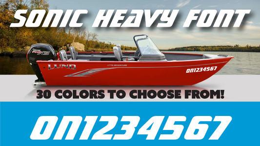 3 inch SONIC HEAVY font Watercraft numbers | with FREE squeegee