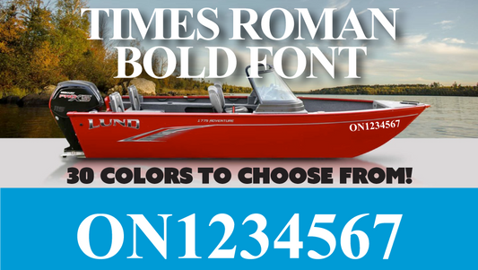 3 inch TIMES ROMAN BOLD font Watercraft numbers | with FREE squeegee